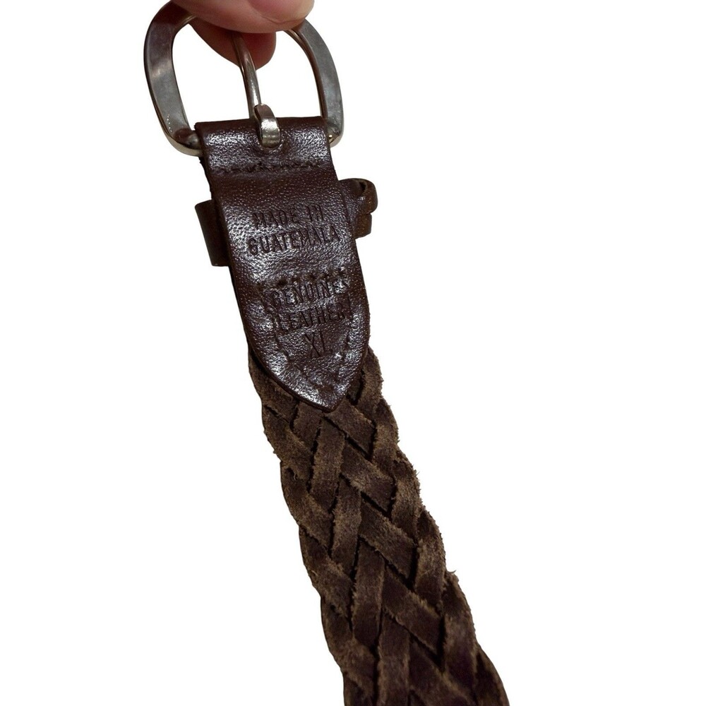 Vintage Genuine Leather Braided Belt Brown Woven Western Boho Size XL - Picture 3 of 3